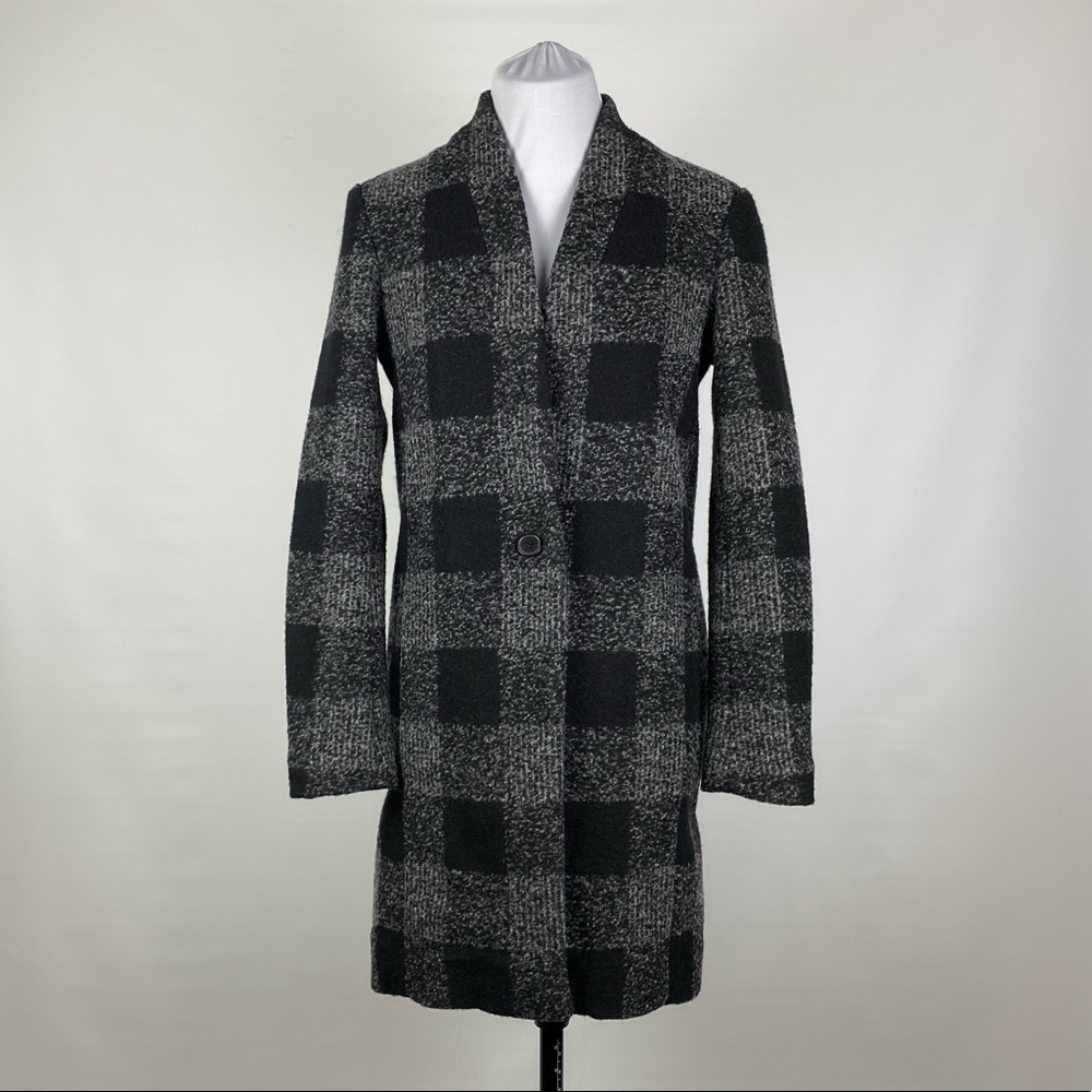 Club Monaco Japhia Wool Blend Plaid Coat XS NWT